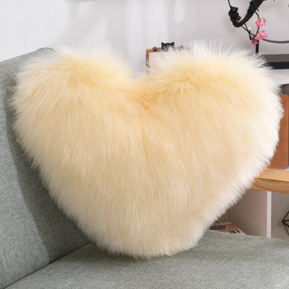 Heart Shape Fluffy Decorative Pillow