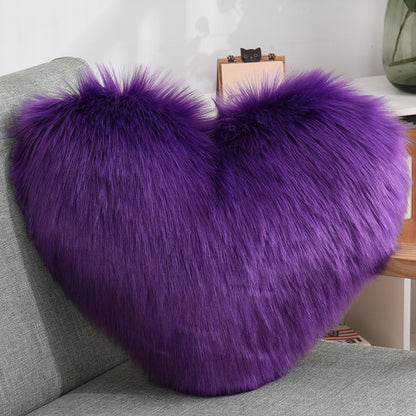 Heart Shape Fluffy Decorative Pillow