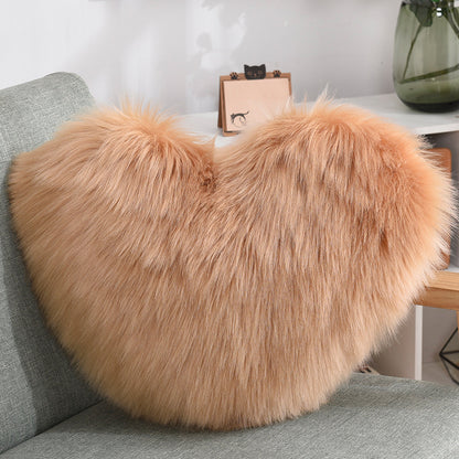 Heart Shape Fluffy Decorative Pillow