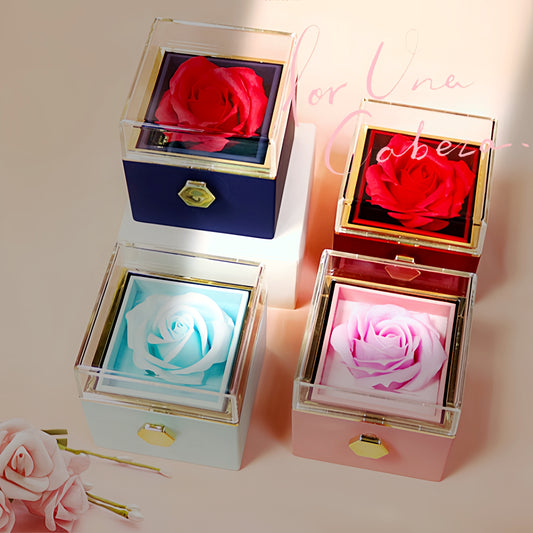 Rotating Flower Rose Gift Box