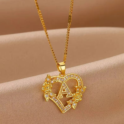 26 English Letters Diamond Necklace