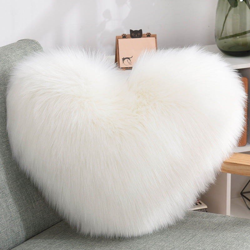 Heart Shape Fluffy Decorative Pillow