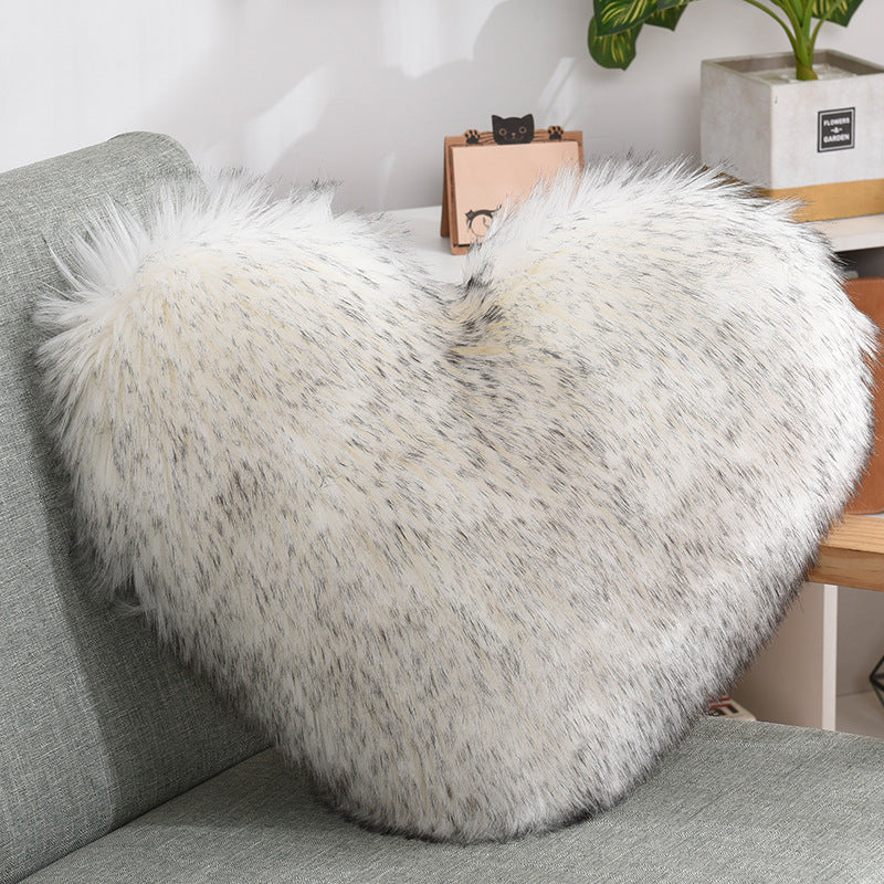 Heart Shape Fluffy Decorative Pillow