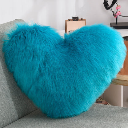 Heart Shape Fluffy Decorative Pillow