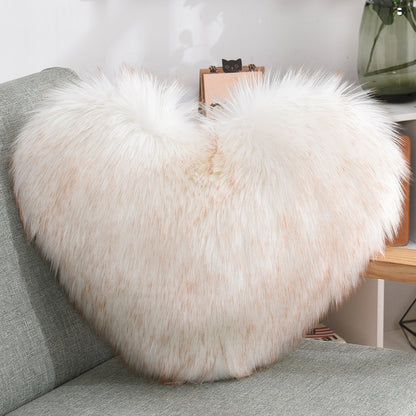 Heart Shape Fluffy Decorative Pillow