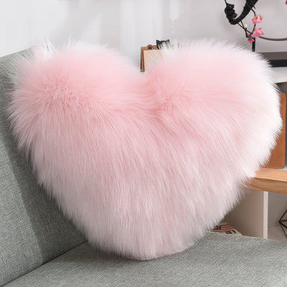 Heart Shape Fluffy Decorative Pillow