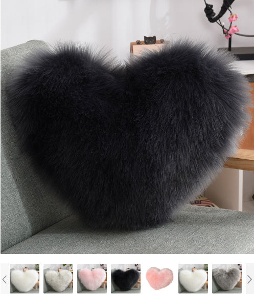 Heart Shape Fluffy Decorative Pillow